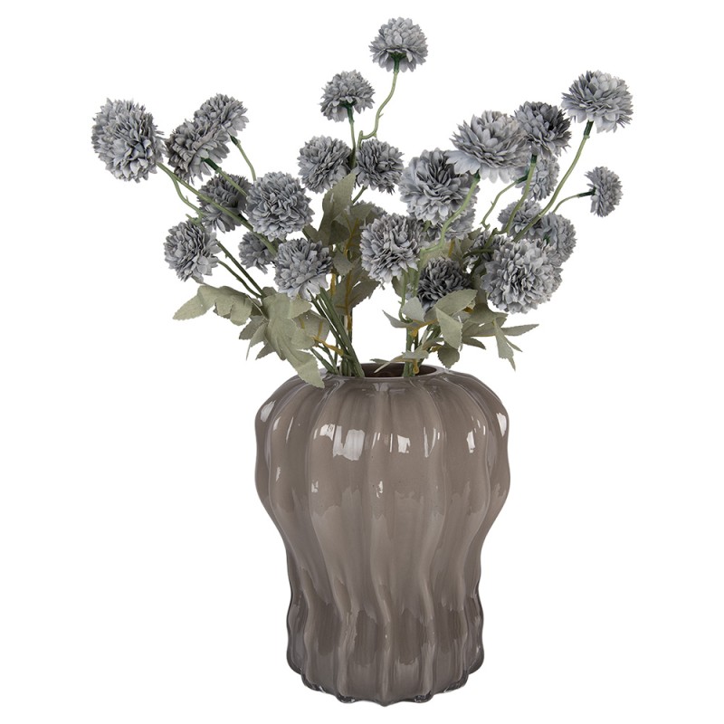 Clayre & Eef Vaso Ø 19x25 cm Grigio Vetro