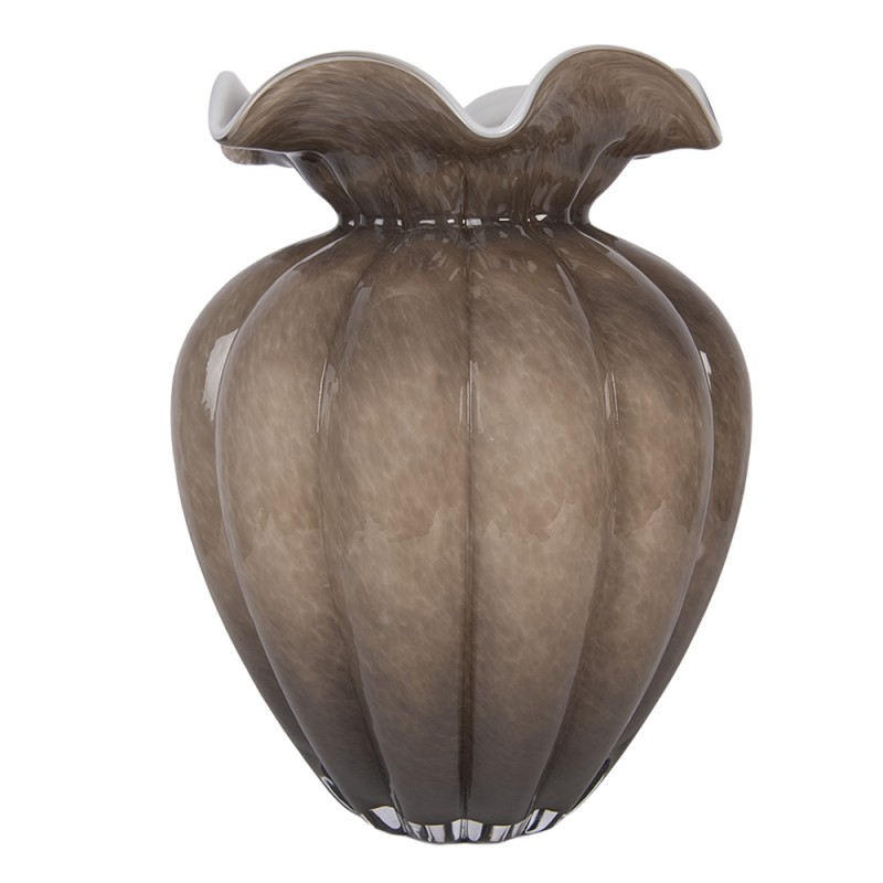 Clayre & Eef Vaas Ø 20x28 cm Bruin Glas