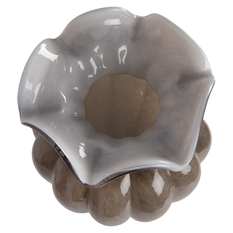 Clayre & Eef Vaas Ø 20x28 cm Bruin Glas