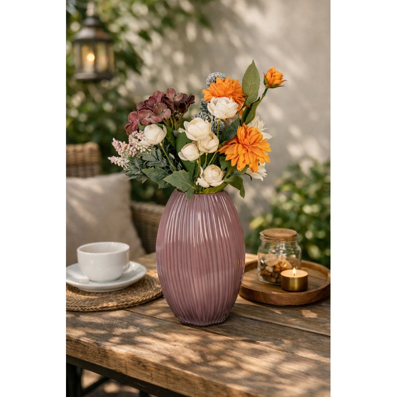 Clayre & Eef Vase Ø 17x27 cm Rose Verre