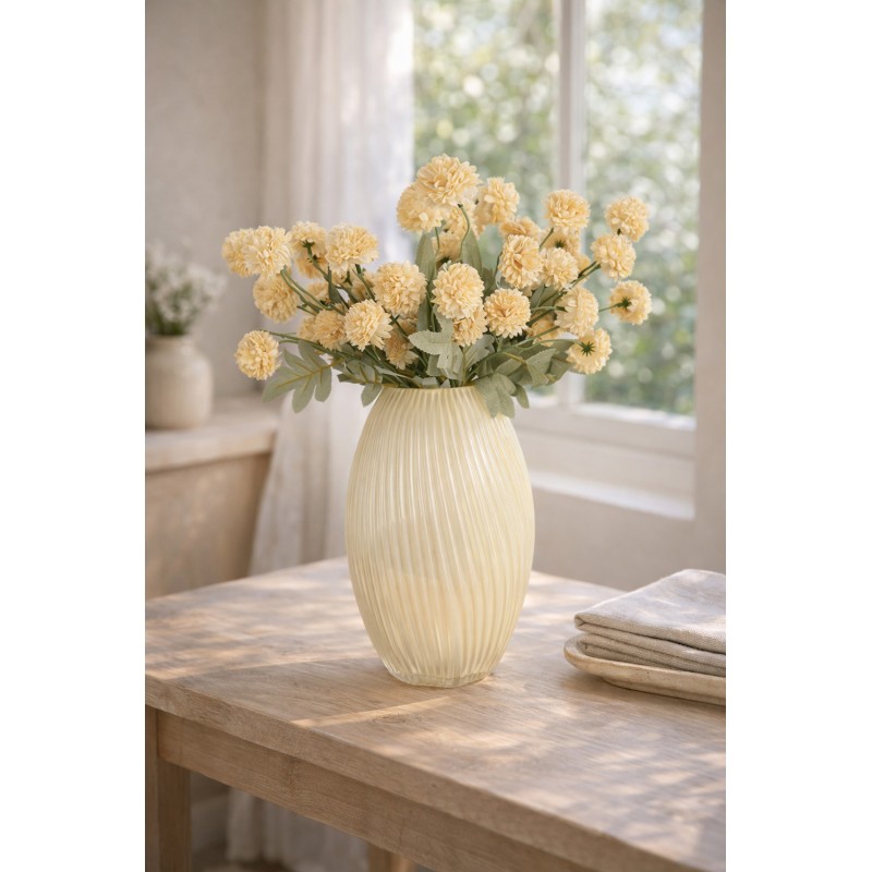 Clayre & Eef Vaas Ø 17x27 cm Geel Glas