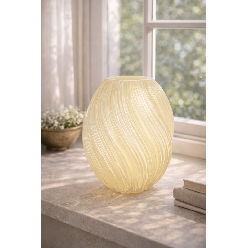 Clayre & Eef Vase Ø 17x21 cm Yellow Glass