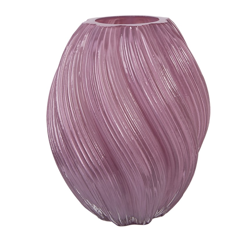 Clayre & Eef Vase Ø 17x21 cm Violett Glas