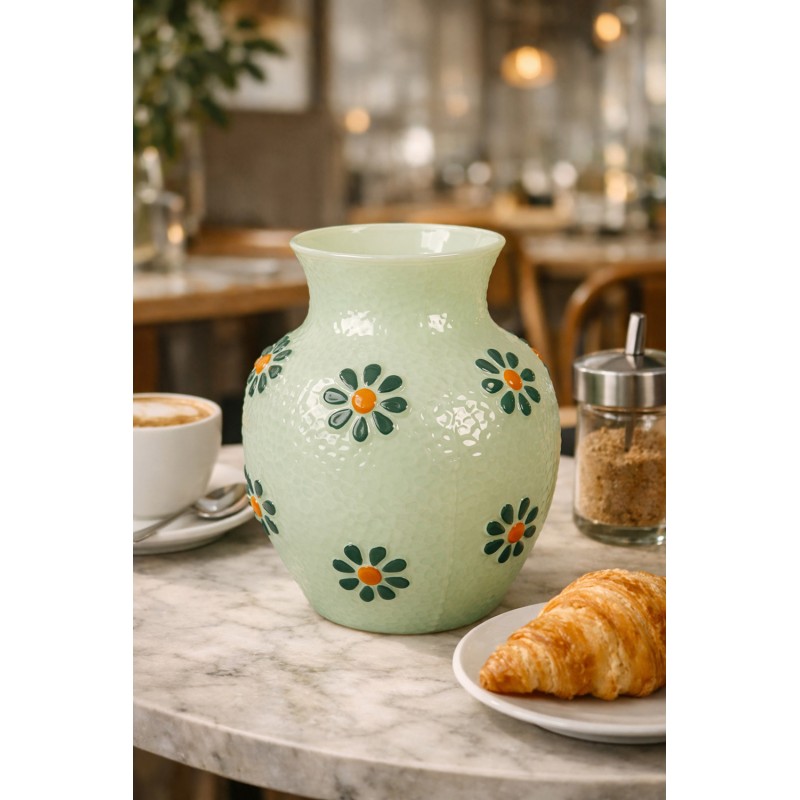 Clayre & Eef Vase Ø 13x16 cm Green Glass