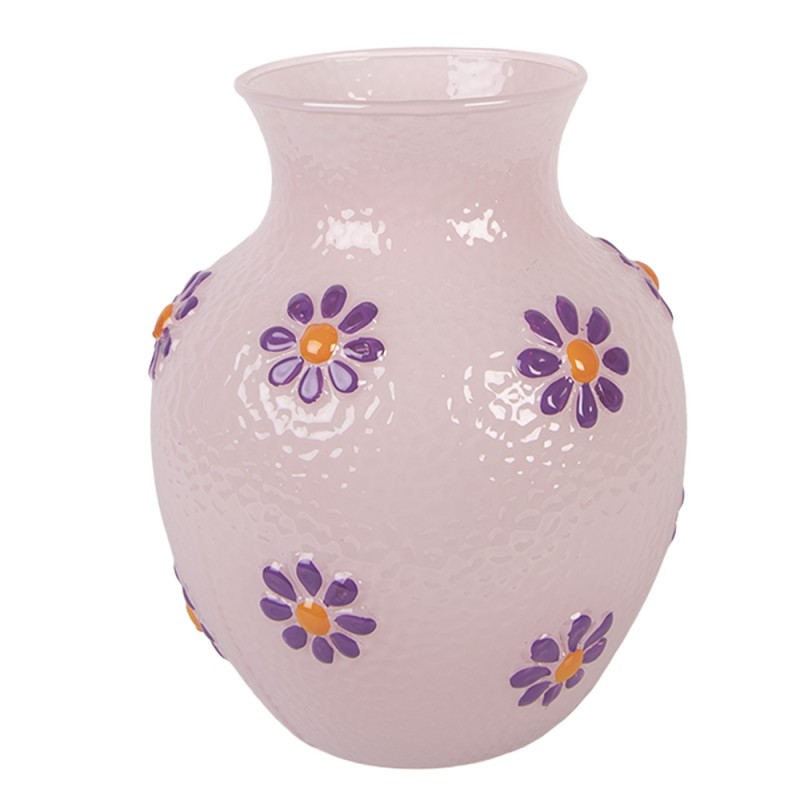 Clayre & Eef Vase Ø 13x16 cm Rosa Glas
