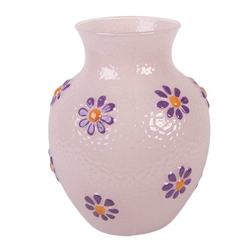 Clayre & Eef Vase Ø 13x16 cm Rosa Glas