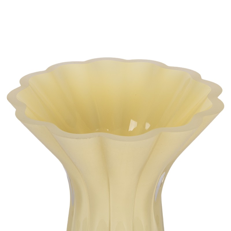 Clayre & Eef Vaas Ø 14x23 cm Geel Glas