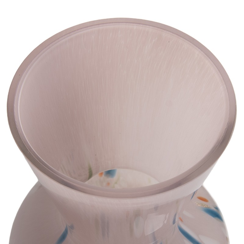 Clayre & Eef Vase Ø 10x23 cm Rosa Glas