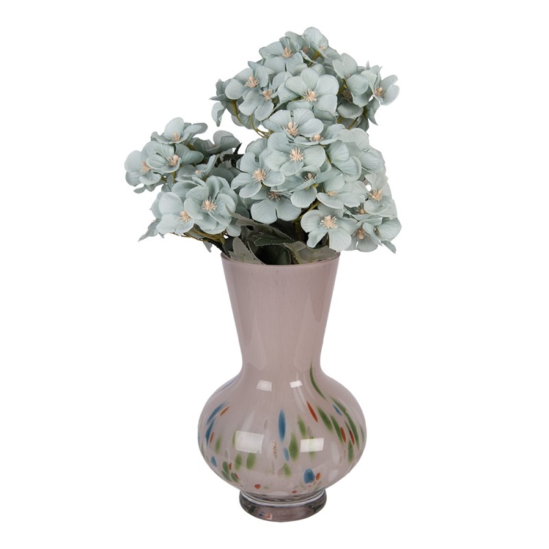 Clayre & Eef Vase Ø 10x23 cm Rosa Glas