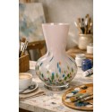 Clayre & Eef Vase Ø 10x23 cm Rosa Glas