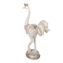 Clayre & Eef Statuetta decorativa Struzzo 23x11x41 cm Bianco Plastica