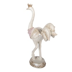 Clayre & Eef Decoratie Beeld Struisvogel 23x11x41 cm Wit Kunststof
