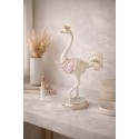 Clayre & Eef Statuetta decorativa Struzzo 23x11x41 cm Bianco Plastica