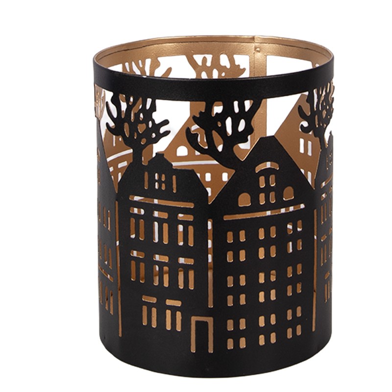 Clayre & Eef Tealight Holder Ø 11x13 cm Brown Metal