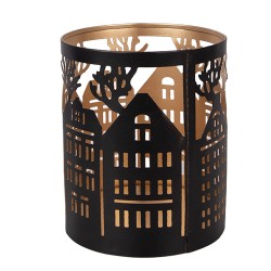 Clayre & Eef Waxinelichthouder Ø 11x13 cm Bruin Metaal