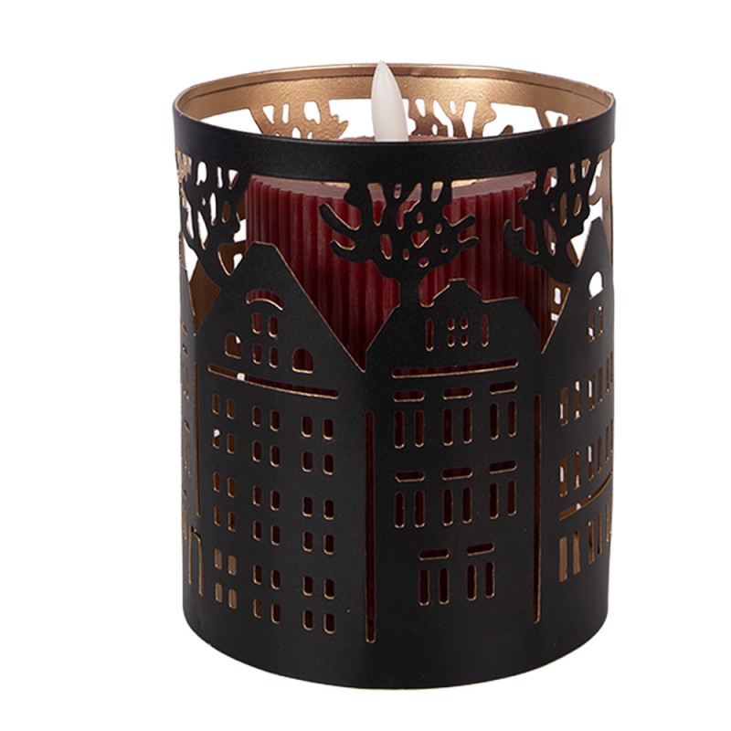 Clayre & Eef Tealight Holder Ø 11x13 cm Brown Metal