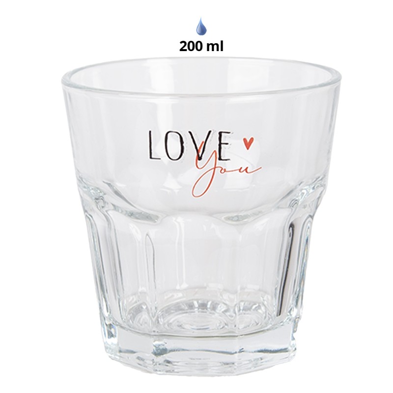 Clayre & Eef Waterglas 200 ml Transparant Glas