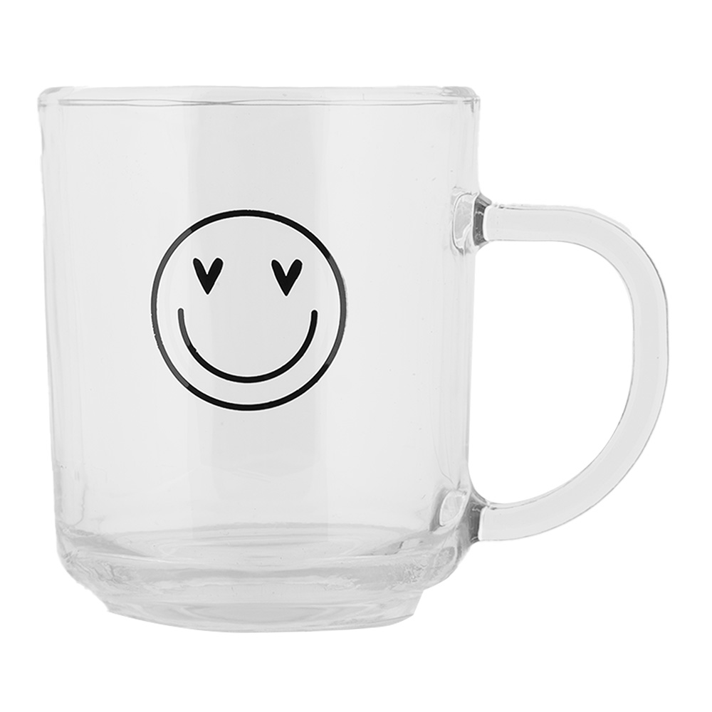 Clayre & Eef Theeglas 200 ml Transparant Glas smile afbeelding