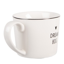 Clayre & Eef Mug 275 ml Blanc Porcelaine Coeur