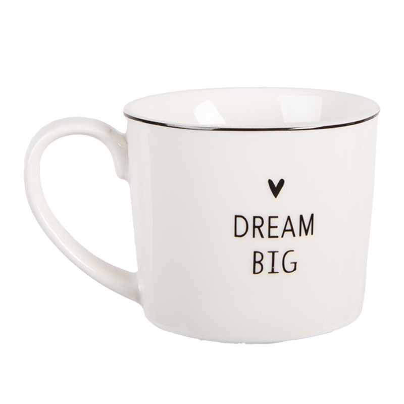 Clayre & Eef Mug 275 ml Blanc Porcelaine Coeur