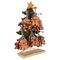 Clayre & Eef Auslage Pfefferkuchenmann 30x15x47 cm Grün Holz