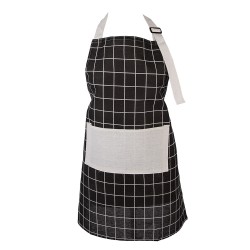 Clayre & Eef Tablier de cuisine 69x68 cm Noir Polyester