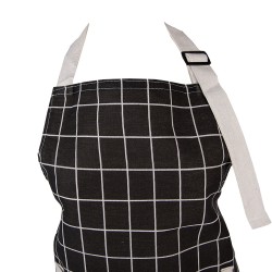 Clayre & Eef Tablier de cuisine 69x68 cm Noir Polyester