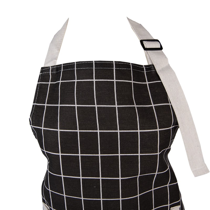 Clayre & Eef Tablier de cuisine 69x68 cm Noir Polyester