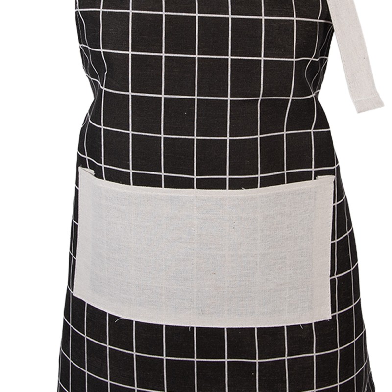 Clayre & Eef Tablier de cuisine 69x68 cm Noir Polyester