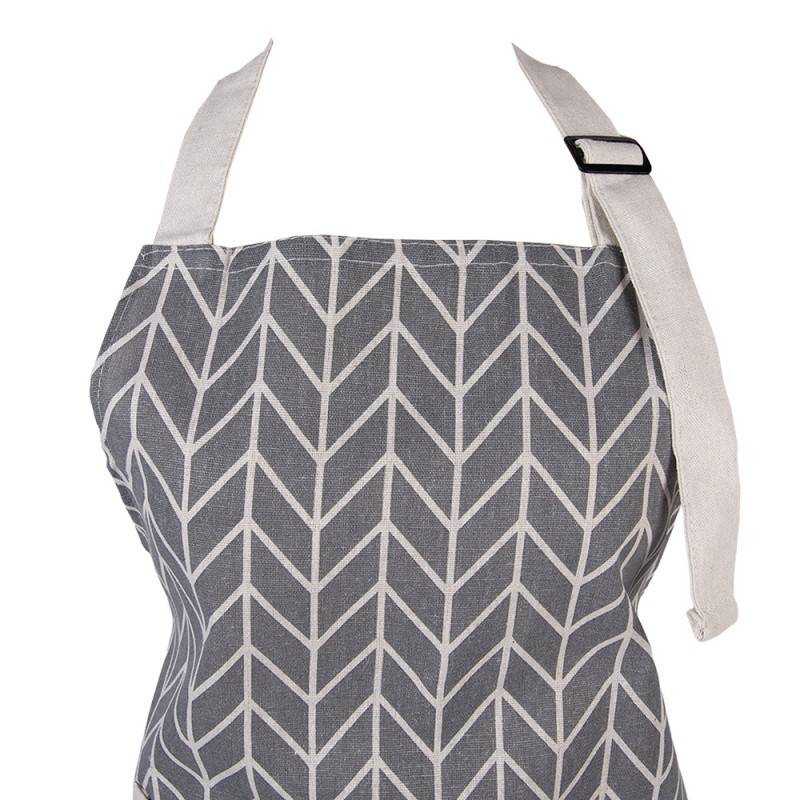 Clayre & Eef Keukenschort 69x68 cm Grijs Polyester