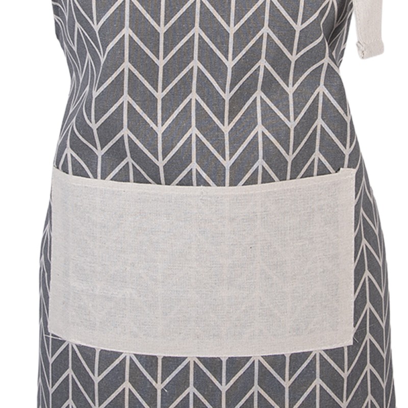 Clayre & Eef Keukenschort 69x68 cm Grijs Polyester