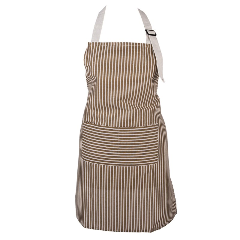 Clayre & Eef Keukenschort 69x68 cm Bruin Polyester