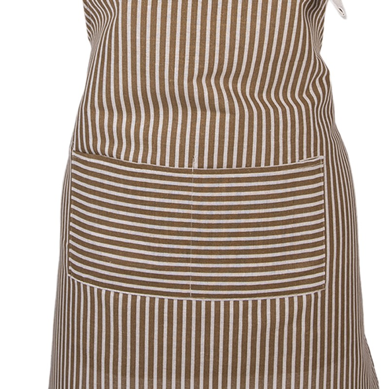 Clayre & Eef Keukenschort 69x68 cm Bruin Polyester