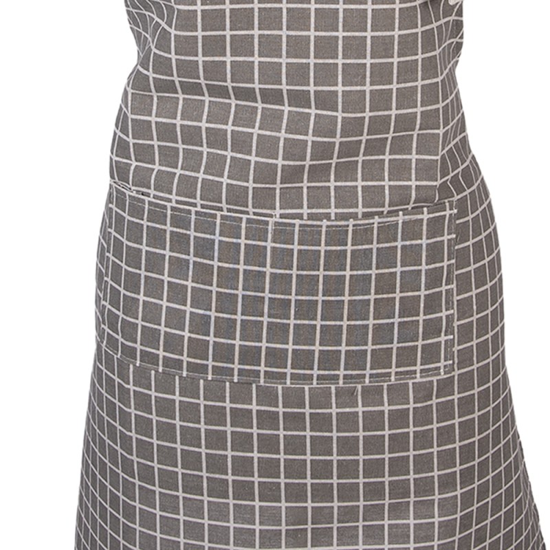 Clayre & Eef Keukenschort 69x68 cm Grijs Polyester