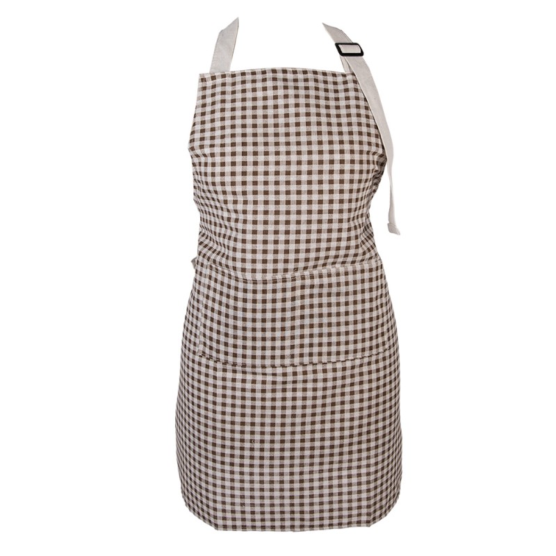 Clayre & Eef Keukenschort 69x68 cm Bruin Polyester