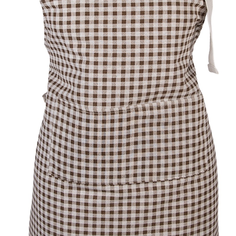 Clayre & Eef Keukenschort 69x68 cm Bruin Polyester