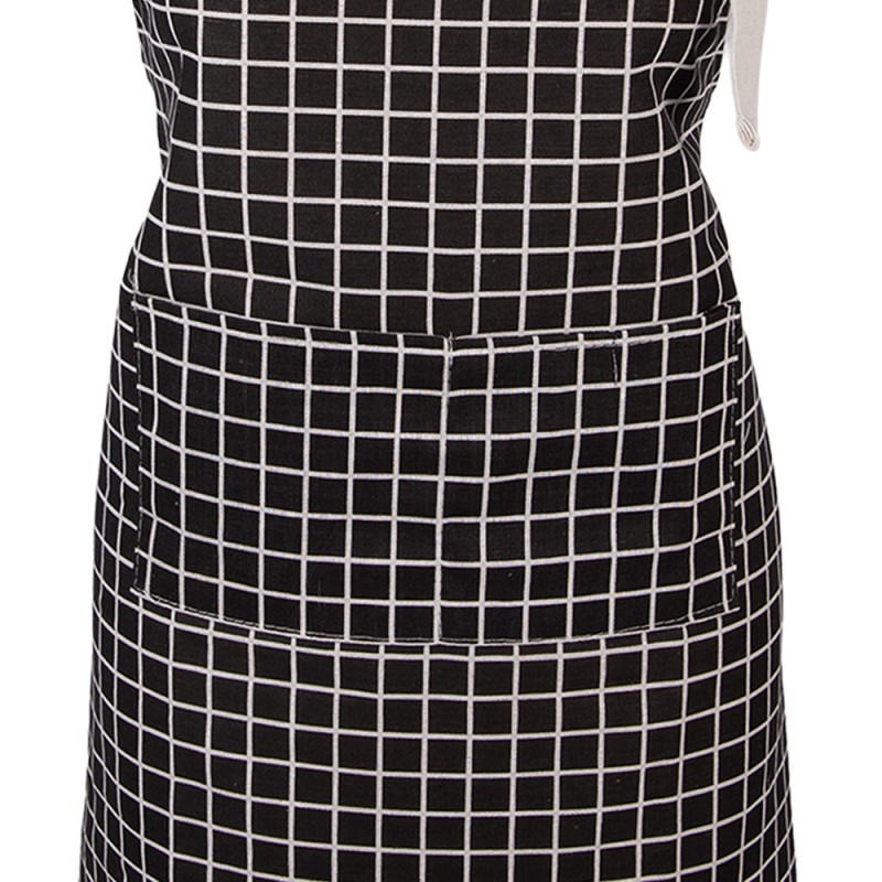 Clayre & Eef Tablier de cuisine 69x68 cm Noir Polyester