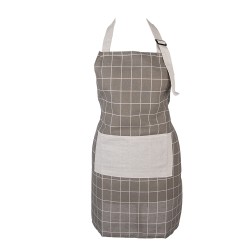 Clayre & Eef Keukenschort 69x68 cm Grijs Polyester