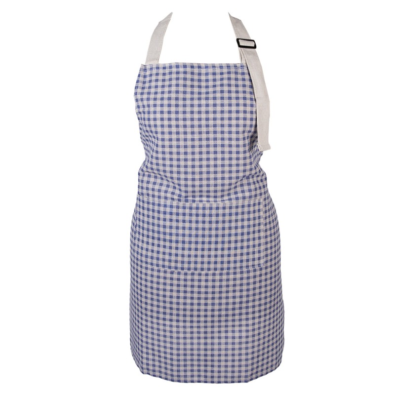 Clayre & Eef Keukenschort 69x68 cm Blauw Polyester