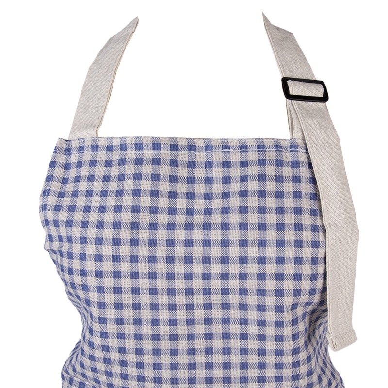 Clayre & Eef Keukenschort 69x68 cm Blauw Polyester