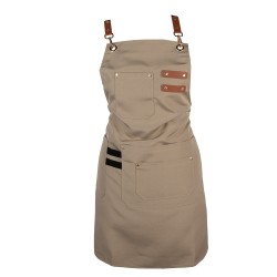 Clayre & Eef Grembiule da cucina 75x66 cm Beige Poliestere