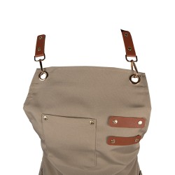 Clayre & Eef Grembiule da cucina 75x66 cm Beige Poliestere