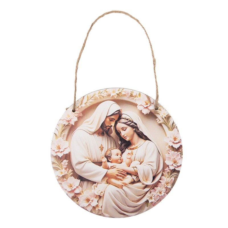 Clayre & Eef Kersthanger Ø 15x1 cm Beige Hout