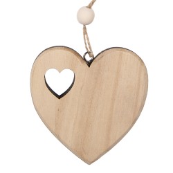 Clayre & Eef Hanger Hart 8x2x8 cm Bruin Hout