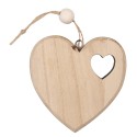 Clayre & Eef Hanger Hart 8x2x8 cm Bruin Hout