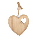 Clayre & Eef Hanger Hart 8x2x8 cm Bruin Hout