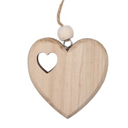 Clayre & Eef Hanger Hart 10x2x10 cm Bruin Hout