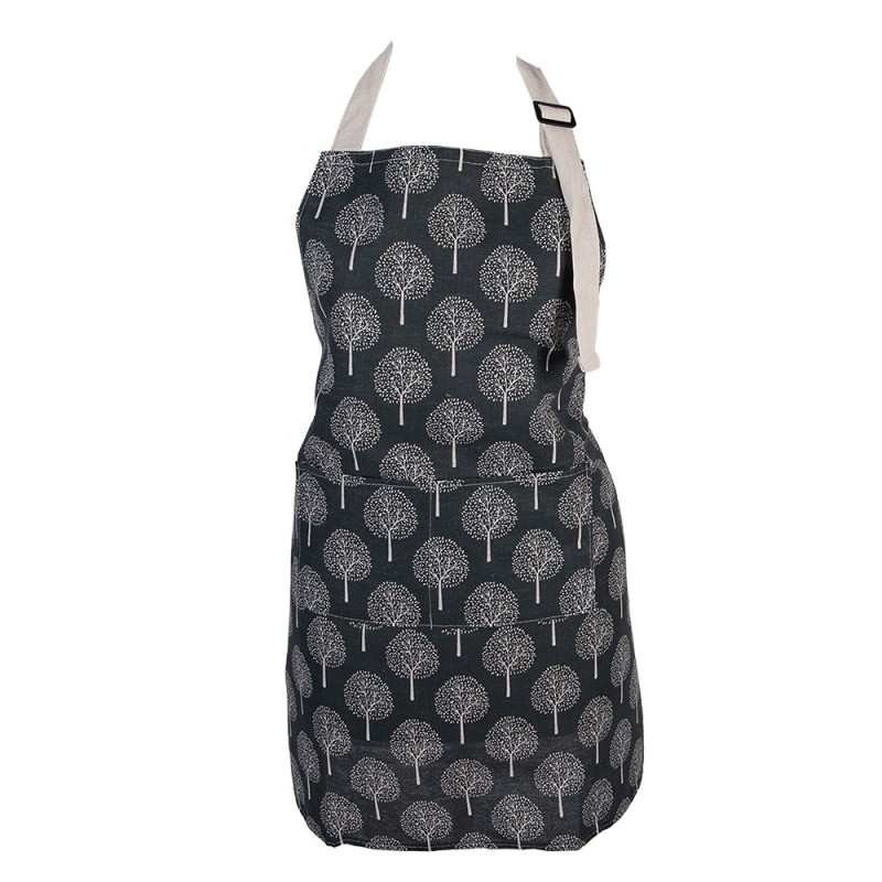 Clayre & Eef Kitchen Apron 69x68 cm Grey Polyester