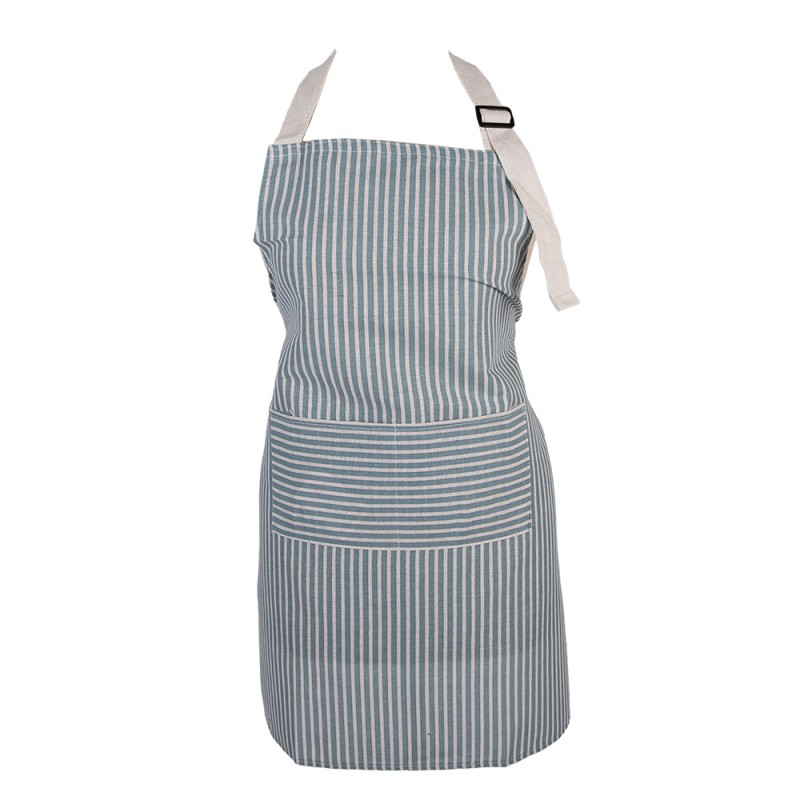 Clayre & Eef Küchenschürze 69x68 cm Blau Polyester