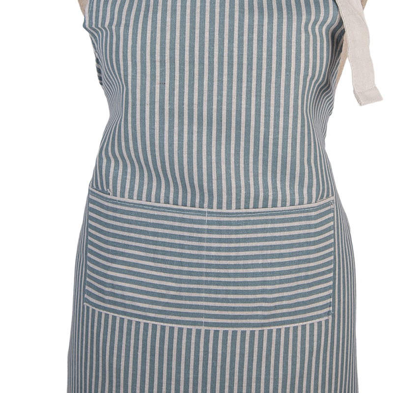 Clayre & Eef Küchenschürze 69x68 cm Blau Polyester